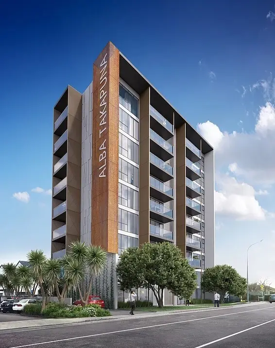 Alba Takapuna Apartment — structural steel supplied and erected by Steelpac for Woodview Construction.
